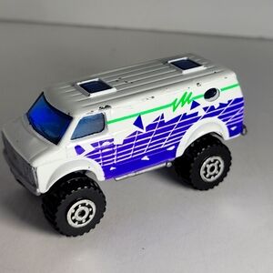 1981 MATCHBOX 4X4 VAN - Vintage Colorful Toy Van with Blue and Purple Accents